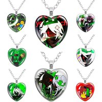 Game FORSAKEN 1x1x1x1 Cartoon Characters Funny MeMe Glass Heart Shape Pendant Necklace Jewelry Charm Collect Giftlry