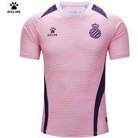 Kelme Men's Training Top Football Shirt 24-25 Espanyol Training Short Sleeve Outdoor Fitness Running T-shirt