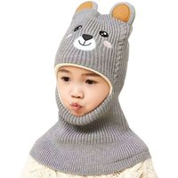 New Cartoon Bear Winter Baby Hat for Boys Plus Velvet Kids Hooded Cap Baby Girls Hat Children Beanie Cap Warm Toddler Bonnets