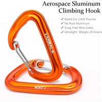 Carabiner Clips 2/5Pcs, 12KN D-Shaped Wiregate Buckle, Lightweight Heavy Duty Aluminium Clip for Outdoor Hiking Hanging Use