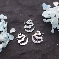 3pcs Stainless Steel Halloween Fly Bat Hollow Charms Pendant Designer Charms Fit Jewelry Making DIY Necklace Earrings Findings