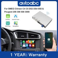 AUTOABC 2025 Drahtlose Carplay Android Auto Für SMEG Citroen C4 C5 DS3 DS4 DS5 & Peugeot 208 308 508 3008 Unterstützung Reverse Kamera