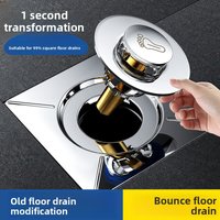 Foot-Operated Bathroom Floor Drain Deodorizer - Pop-Up Drain Cover with Filter Core and Water Seal for Effective Odor Prevention