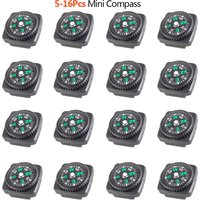 5/10/16Pcs Mini Pocket Oil Filled Compass Portable Wristband Compass Detachable Outdoor Camping Hiking Travel Navigation Tool