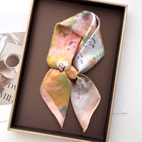 Printed Square Scarf For Women Imitation Silk Scarves Bandanas Luxury Hijab Neckerchief Hair Band Elegant Shawl Wraps