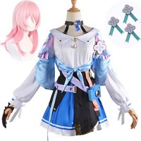 March 7th Cosplay Costume Big Size March 7th Dress Wig Role Play Lolita Outfits for comic con