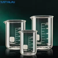 JUSTINLAU 50/100/150/250/500/1000ML High Borosilicate Glass Measuring Cup with Scale Laboratory Beaker Kitchen Baking Glass Cups