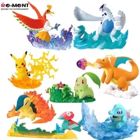 Pokemon Dynamic Battle Diorama Figure Set Pikachu Lugia Collectible Scene Micro Landscape Display Gift for Fans Christmas