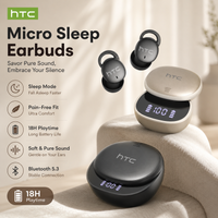 Écouteurs sans fil HTC NE97 Micro Sleep Bluetooth 5.3, ajustement confortable, 18h d'autonomie, son doux, écouteurs adaptés au sommeil sur le côté
