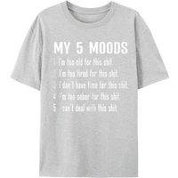 Casual My Five Moods Humorous Playful Printed Short-sleeved T-shirt The Latest Round Neck Pure Cotton Top Men's T-shirt