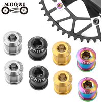 MUQZI 5 Pair TC4 Titanium Alloy Chainring Screws Bicycle Crank Chain Ring Bolts MTB Road Bike Single Double Chainring Bolt