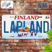 Tin Sign - Finland Lapland Christmas Vintage Durable Metal Plaque Wall Decor, Home Office Bar Man Cave Wall Art