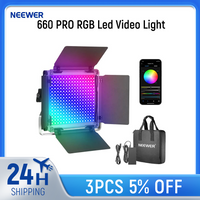 NEEWER 660 PRO RGB Led Video Light with APP Control/Barn Door 360° Full Color, CRI 97+, 50W Panel Studio Light for Photography