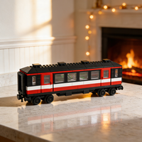 295pcs MOC Sleeping Wagon City Trains Model Building Blocks Christmas Gift Toys Architecture Creative Education DIY Idea