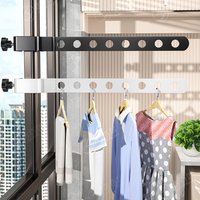 AOBT Foldable Wall-Mounted Balcony Security Window Clothes Drying Rack Protective Dryer Artifact Hanger Rod for Home Garden
