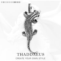 Bleckened Salamander Pendants New Jewelry Vitnage 925 Sterling Silver Accessories Rebel Street Gift For Women Men