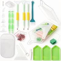 5D Diamond Painting Kit DIY Accessories Set with Pens Trays Tweezers Brush And Storage Box for Cross Stitch Craft