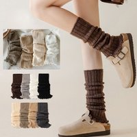 Solid Color Knitting Leg Warmers Cute Sweet Warm Foot Cover Boot Socks Women Girls