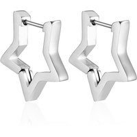 925 Sterling Silver Creative Simple Stylish Hollow Pentagram Earrings Ear Buckles Birthday Party Anniversary Gift