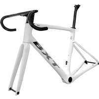 AliExpress BXT 700C Carbon Road Frame Fully hidden line Road Bike Carbon Fibre Thru Axle Disc Bicycle Frame Carbon Handle Fork Seatpost