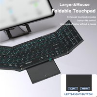 Portable Bluetooth Dual Mode Wireless Touchpad Keyboard with RGB Backlit,98Keys Foldable Office Keyboard for PC/Laptop/Mac-Black