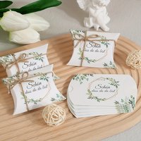 50Pack Elegant German Thank You Gift Boxes - Jute Twine Included for Christening, Communion, Confirmation, Wedding Party Gifts
