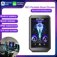 Icreative 3.58'' Inteligentny ekran motocyklowy z bezprzewodowym CarPlay i Android Auto, łatwy montaż, nawigator na kierownicę, przenośny monitor motocyklowy