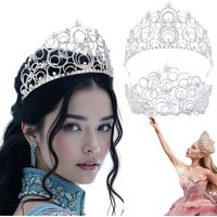 Wicked Glinda Crown Cosplay Fantasia Disguise Costume Headgear for Women Girls Dress Up Halloween Carnival Costume Accessories
