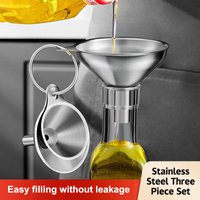 New Food Grade Stainless Steel Funnel Set, Multi-size Small Funnels For Kitchen Bottles, Essential Oil & Spice Filling Tools