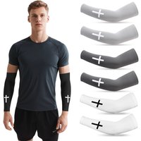 AliExpress RGGMQQ 2Pair Sun Protection Cooling Arm Sleeves Compression - Tattoo Cover up- Christian Sun Sleeves for Men Women Youth Sports Cycling