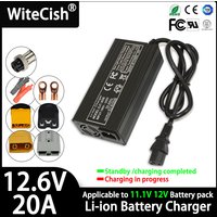 12.6V 5A 10A 20A Charger Smart aluminum case for 3S 11.1V 12V Lithium Ion Battery pack Built-in cooling fan fast charger