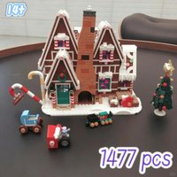 2026 1447 Stück Weihnachtsmann Elch Lebkuchenmänner Kreatives Winterdorf Bausteine Kinder Weihnachts-Schneehaus Geschenke