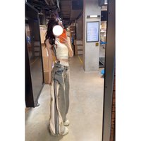 Fashionable High-Waist Sleeveless Strap Vest Top And Casual Pants Set Spring Summer 2026 Stripe Pattern Women's Two-Piece Suit