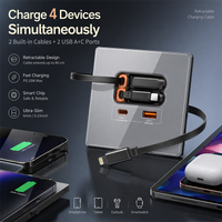 Universelle EU 20W Schnellladungs-Smart-Steckdose mit Typ-C/USB-A Anschlüssen und Ladekabel, Wandsteckdose aus Gehärtetem Glas mit 20W Anschluss