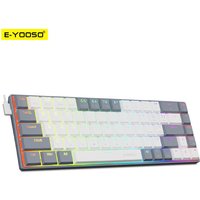 E-YOOSO A68 RGB Mini Slim USB Wired Mechanical Gaming Keyboard Red Switch 68 Keys Gamer Russian Brazilian for Compute PC Laptop
