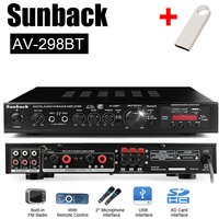Wzmacniacz audio 220V 2000W Bluetooth 5.0 do kina domowego, wzmacniacze audio, Amplificador Audio, obsługa FM USB z pilotem zdalnego sterowania