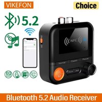 VIKEFON New 2 In 1 Bluetooth 5.2 Wireless Adapter Audio Receiver 5 EQ Modes 3.5mm AUX RCA Jack Stereofor TV PC Car Kit Speaker