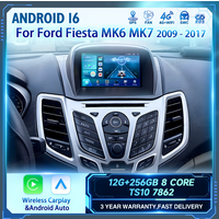 Android 16 Radio Samochodowe Stereo Multimedialne z GPS Nawigacją i CarPlay do Forda Fiesta MK6 Mk7 2009 2010 2012 2014 2015 2016 2017