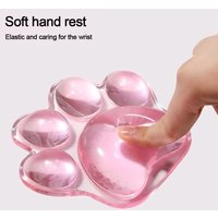 Mouse Pad Wrist Rest Transparent Wrist Guard Cute Cat's Paw Shaped Mouse Pad Non Slip Protection Hand Support Desktop Laptop