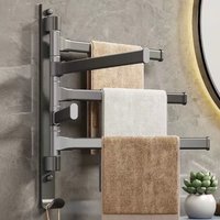 Swivel Towel Rack, Thicken 5-Arm Towel Bar, Rustproof Swing Out Towel Hanger for Bathroom, Kitchen