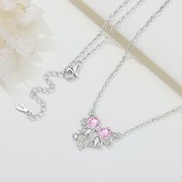 MISEFF 925 Sterling Silver Necklace Exquisite Bow-Knot Guardian Wing Firefly Necklace Women Birthday Celebration Jewelry Gift