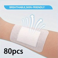80pcs Breathable Self-Adhesive Wound Dressing Pads - Gentle Adhesion for Easy Bandage Chang, Breathable Patches