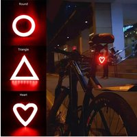 AliExpress NONE BUCKLOS Bicycle Taillight Rechargeable MTB Rear Light 5 Mode Cycling Lamp Heart Shape Waterproof Road Bike Tail Light Flash