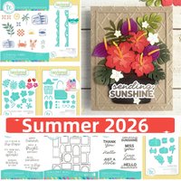 Summer Beach Bound Coastal Metal Cutting Dies Clear Stamps For DIY Decorating Scrapbook Paper Card Embossing Craft June 2026 New
