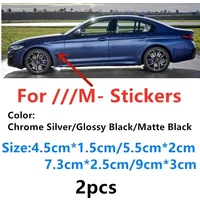 For M1 M2 M3 M4 M5 M6 M7 E36 E46 E60 E90 E92 F10 F20 F30 2 pcs ABS M Emblems Stickers Badges Wing Side Fender Car styling logo