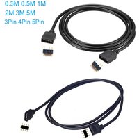 0.3M 0.5M 1M 3M 5M 3Pin 4Pin LED RGB RGBW Male to Male / Female to Female Extension Connector Cable with needles