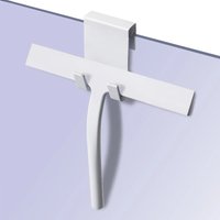 Shower Squeegee for Glass Doors and Bathroom, Stainless Steel with Silicone Blade, Window and Mirror Cleaner with No-Drill Hook