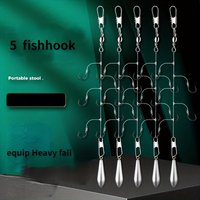 Extra Sharp Fishing Hooks Set - T-Shaped Skewer Design, 5 Fishhooks with String, Sizes 3#-10#