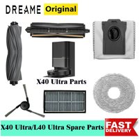 Original Dreame X40 Ultra / L40 ultra Accessories TriCut Brush Rubber Main Brush Filter Mop Side Brushes Dust Bags Optional
