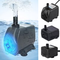 Black Submersible Water Pump Ultra-Quiet Submersible Fish Tank Filter Pump Mini with Suction Cup Ponds Fountains